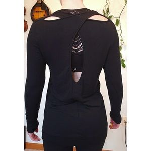 Athleta Black Cut out back Sweater